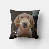 カスタムペット写真手書きネームハートかわいい クッション (裏面)