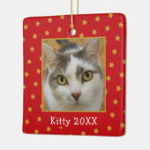 カスタムペット写真文字クリスマス セラミックオーナメント (左)