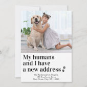 カスタムペット写真新しい住所ファミリードッグ移動 案内状 (正面)