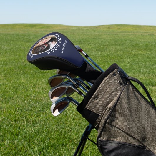 カスタムペット写真最高の名犬の母ネイビーブルー ゴルフヘッドカバー (インサイチュ)