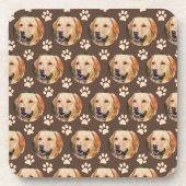 カスタムペット写真柄ドッグブラウン コースター (正面)