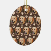 カスタムペット写真柄ドッグブラウン セラミックオーナメント (右)