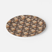 カスタムペット写真柄ドッグブラウン ペーパープレート (アングル)