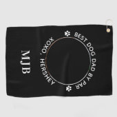 カスタムペット写真犬モノグラパーソナライズされたム ゴルフタオル (横)