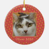 カスタムペット写真記念クリスマス セラミックオーナメント (裏面)