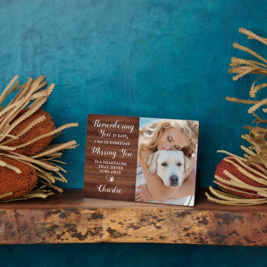 カスタムペット写真追悼の詩ドッグ記念碑 フォトプラーク (側面)