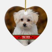 カスタムペット写真~両面ハート セラミックオーナメント (裏面)