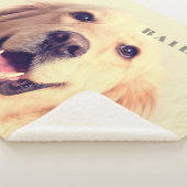 カスタムペット名タイポグラフィと写真 シェルパブランケット (3/4)