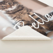 カスタムペット名タイポグラフィと写真 シェルパブランケット (3/4)