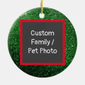カスタムペット家族写真クリスマスグリッター セラミックオーナメント (裏面)