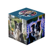 カスタムペット愛犬パーソナライズされた写真数々の青 フォトキューブ (裏面アングル)