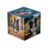 カスタムペット愛犬パーソナライズされた写真数々の青 フォトキューブ (正面アングル)