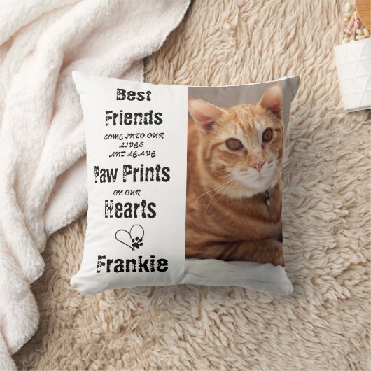 カスタムペット撮パーソナライズされた影犬猫記念 クッション (ブランケット)