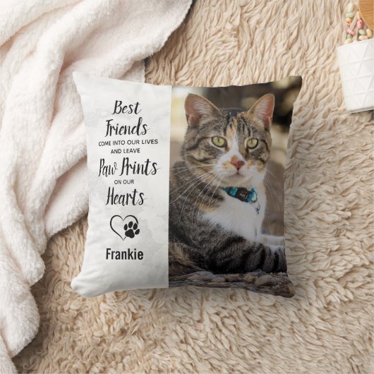 カスタムペット撮パーソナライズされた影犬猫記念 クッション (ブランケット)