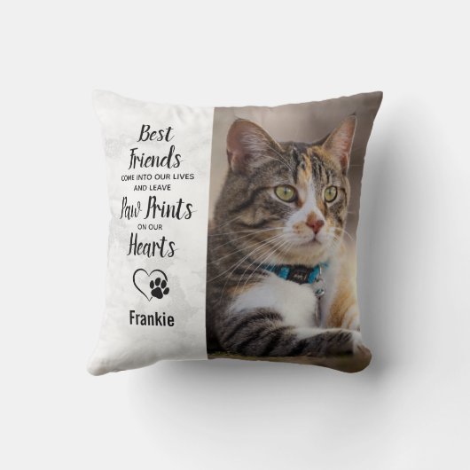 カスタムペット撮パーソナライズされた影犬猫記念 クッション (裏面)