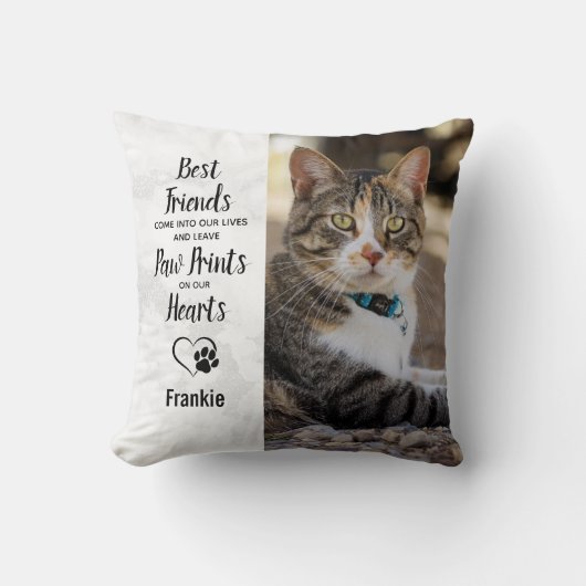 カスタムペット撮パーソナライズされた影犬猫記念 クッション (正面)