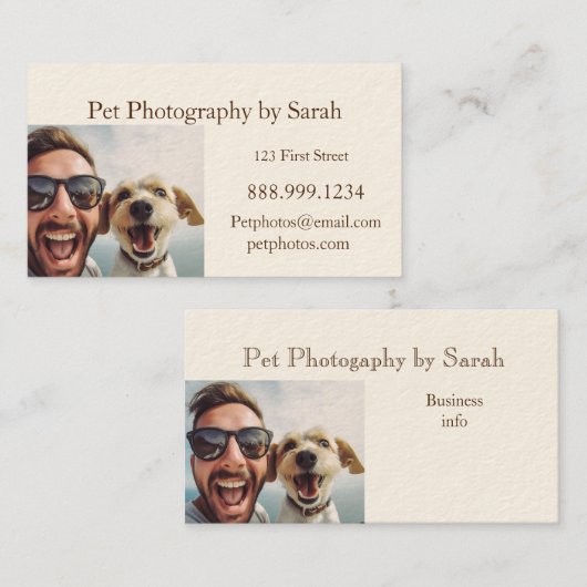 カスタムペット撮影おもしろい 名刺 (正面/裏面)