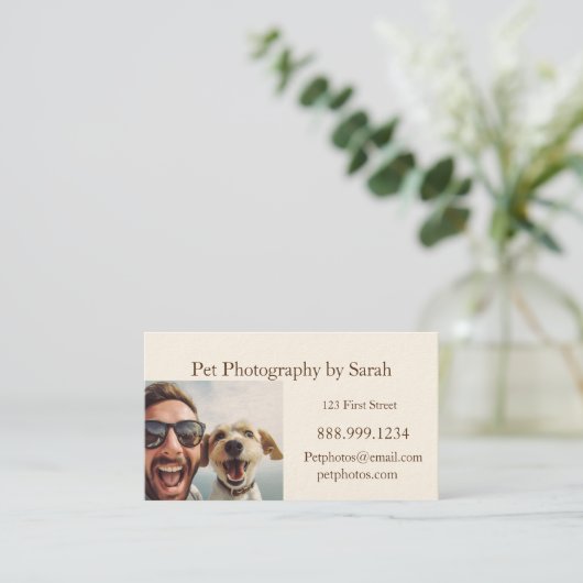 カスタムペット撮影おもしろい 名刺 (スタンド正面)
