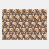 カスタムペット柄の犬 ラッピングペーパーシート (正面)