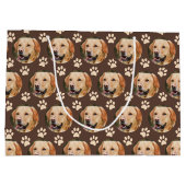 カスタムペット柄の犬 ラージペーパーバッグ (裏面)