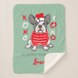 カスタムペット毛布のフランスのブルドッグギフト シェルパブランケット
