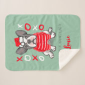 カスタムペット毛布のフランスのブルドッグギフト シェルパブランケット (正面(横))