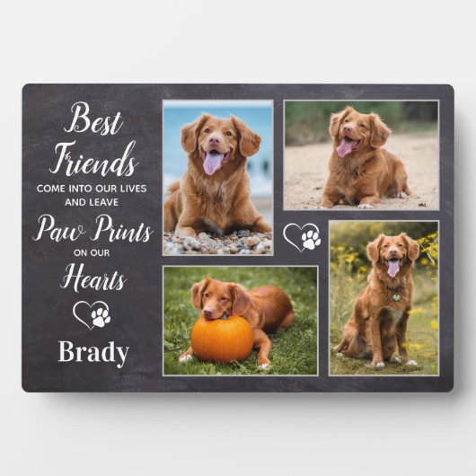 カスタムペット犬のメモリアルポープリントフォトコラージュ フォトプラーク (正面)