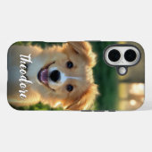 カスタムペット犬の写真と名前 Case-Mate iPhoneケース (裏面 (横))