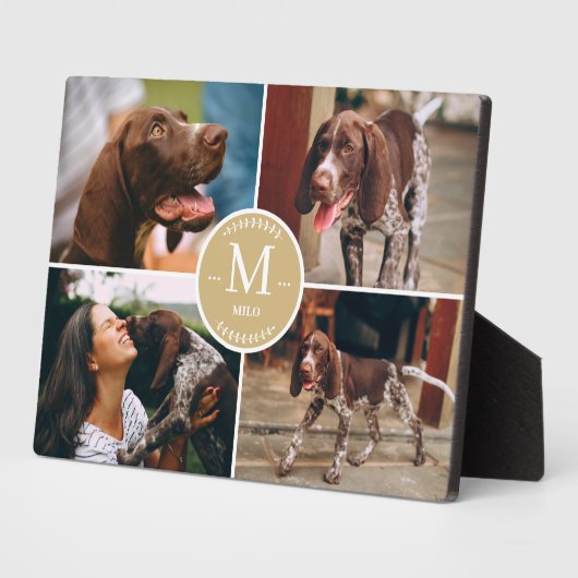 カスタムペット犬の写真コラージュ フォトプラーク (側面)