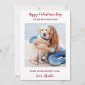 カスタムペット犬の写真最高のお母さんバレンタインデー シーズンカード (正面)