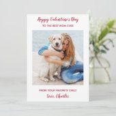 カスタムペット犬の写真最高のお母さんバレンタインデー シーズンカード (スタンド正面)