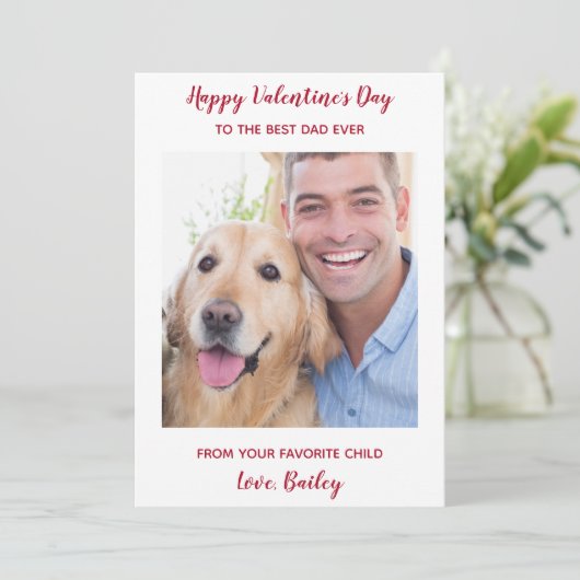 カスタムペット犬の写真最高のパパの日 シーズンカード (スタンド正面)