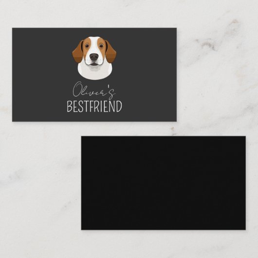 カスタムペット犬の名前パーソナライズされた 名刺 (正面/裏面)