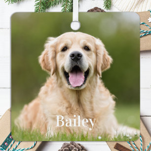 カスタムペット犬の愛犬キープサクエア メタルオーナメント