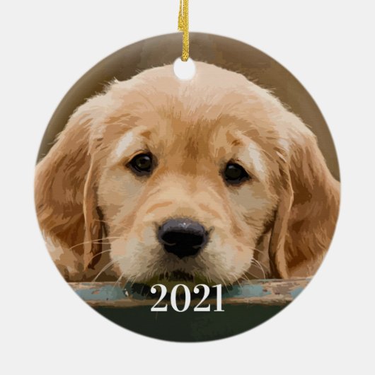 カスタムペット犬の愛犬キープサケ セラミックオーナメント (裏面)