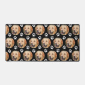 カスタムペット犬の模様ブラック デスクマット (正面)