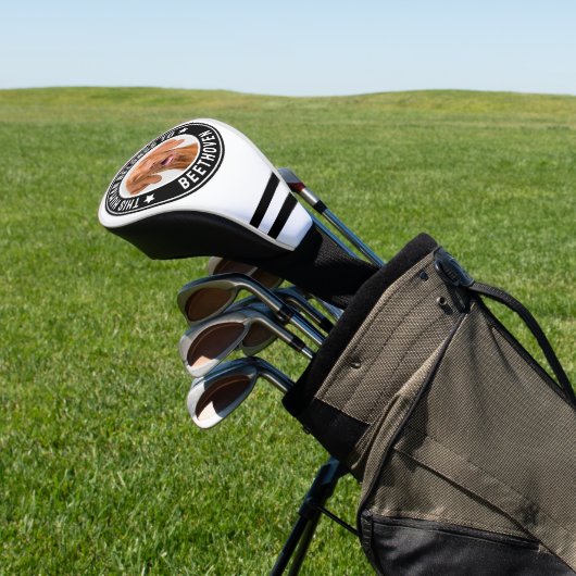 カスタムペット犬の猫の写真おもしろいギフト白黒 ゴルフヘッドカバー (インサイチュ)