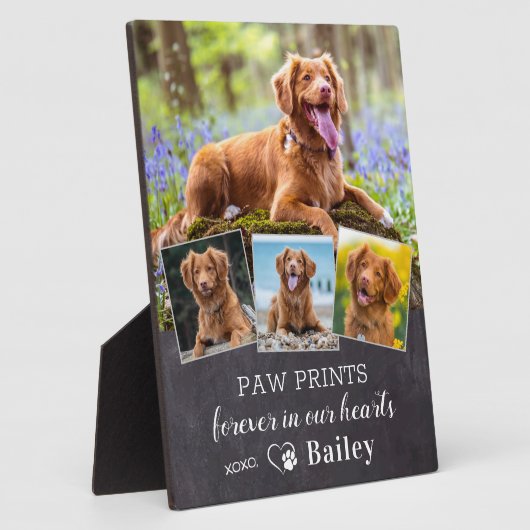 カスタムペット犬の記念パーソナライズされた4写真 フォトプラーク (側面)