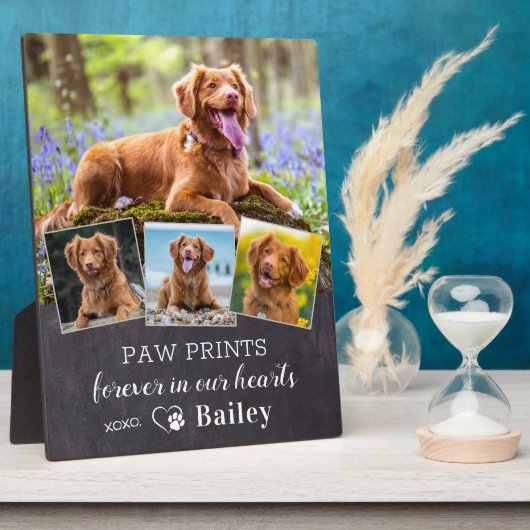 カスタムペット犬の記念パーソナライズされた4写真 フォトプラーク (側面)