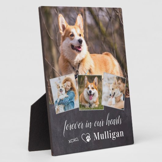 カスタムペット犬の記念悔やみや弔慰記念4写真 フォトプラーク (側面)