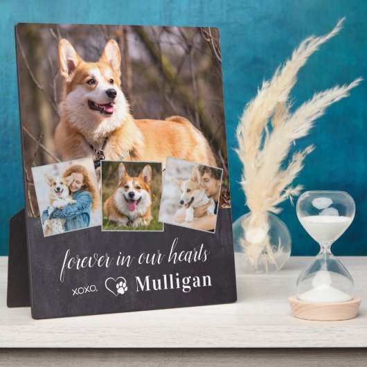 カスタムペット犬の記念悔やみや弔慰記念4写真 フォトプラーク (側面)