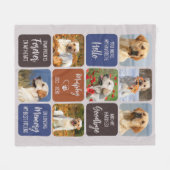 カスタムペット犬メモリアル土トーンの色7写真 フリースブランケット (正面(横))