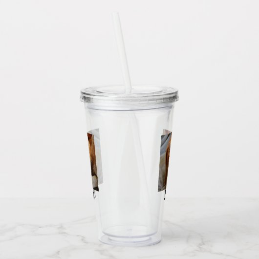 カスタムペット猫の犬の写真ギフパーソナライズされたト アクリルタンブラー (左)