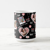 カスタムペット猫フォト顔コラージュマグカップ名 コーヒーマグカップ (中央)