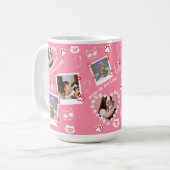 カスタムペット猫フォト顔コラージュマグカップ名 コーヒーマグカップ (正面左)