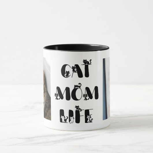 カスタムペット猫ママ人生かわいい母の日 マグカップ (中央)