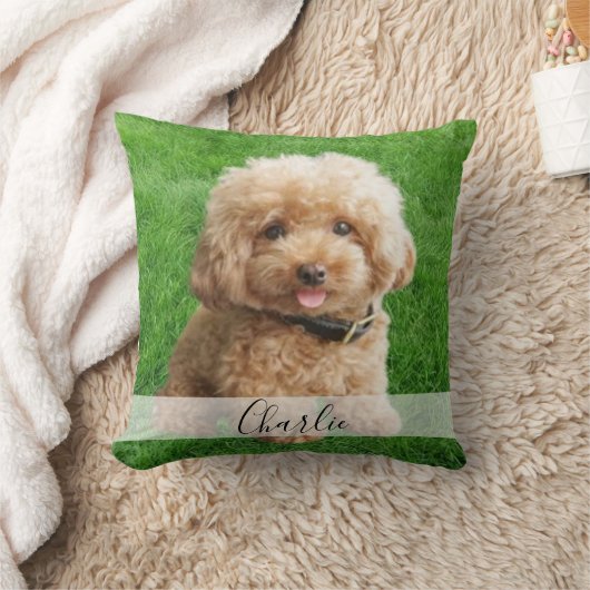 カスタムペット用フルフォト枕 | Paw印刷とハート クッション (ブランケット)