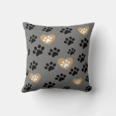 カスタムペット用フルフォト枕 | Paw印刷とハート クッション (裏面)