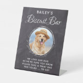 カスタムペット結婚のフォトドッグトリートビスケットバー 台座サイン (正面)