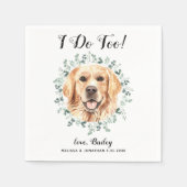 カスタムペット結婚の私はあまりにもゴールデンレトリバー犬 スタンダードカクテルナプキン (正面)